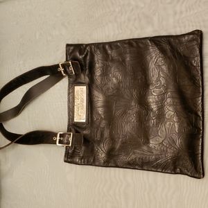 Harley Davidson black tooled leather bag